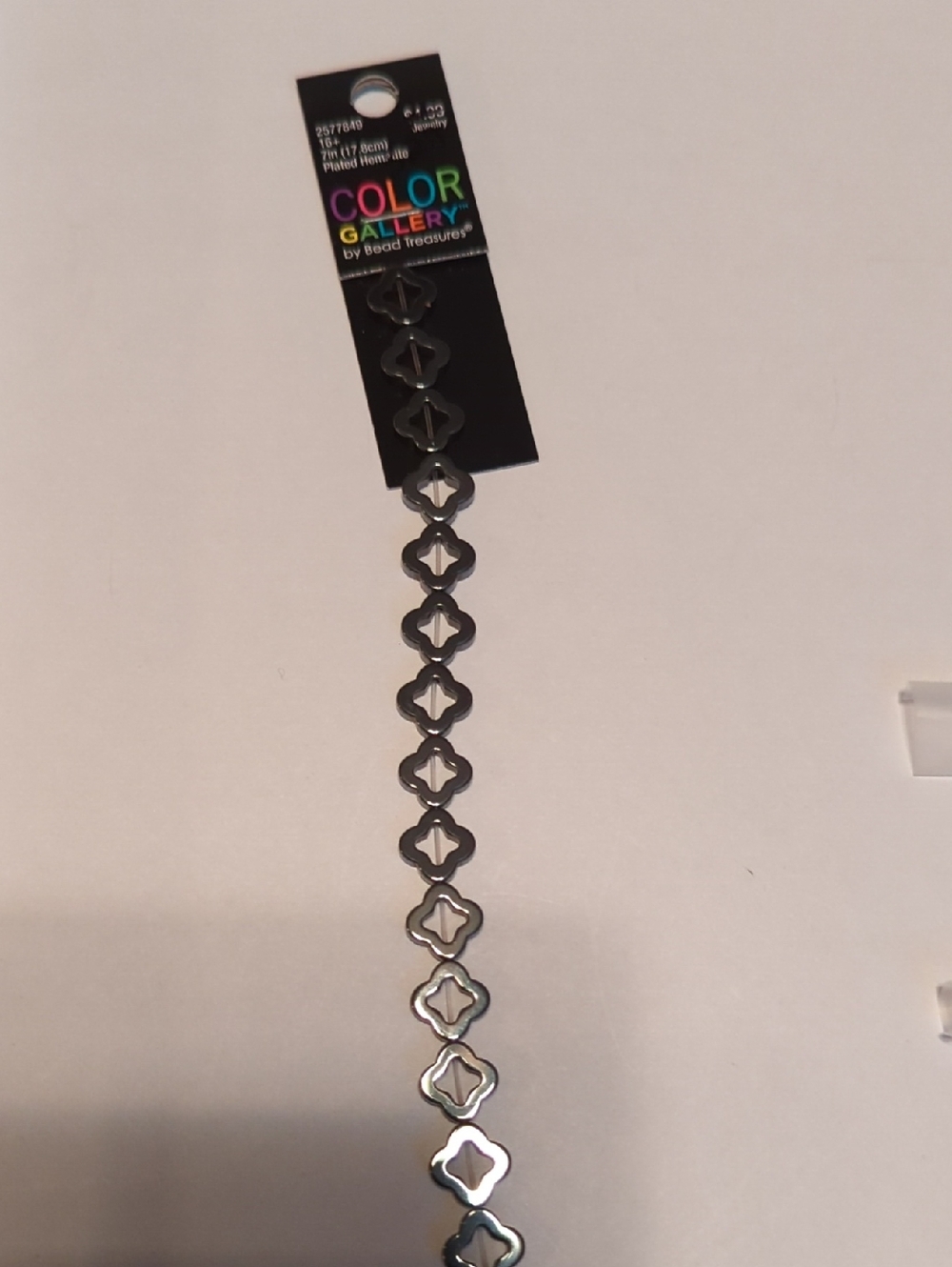 Hobby Lobby Gunmetal Clover-Link. Plated Hematite Beads.